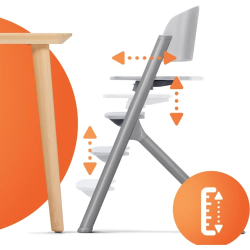 Стульчик для кормления с шезлонгом Kinderkraft Igee Calmee Cloudy Grey (KHIGCA00GRY0000)