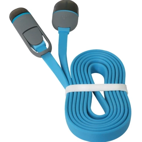 Кабель Defender USB Cable to Lightning/microUSB 1m Blue (87487): Длина 1 м