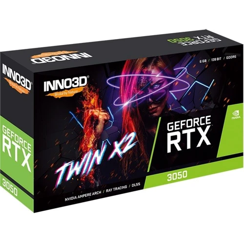 Видеокарта INNO3D PCI-Ex GeForce RTX 3050 TWIN X2 (N30502-06D6-1880VA60) UA: Тип памяти GDDR6