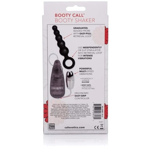 Анальная вибро-пробка Booty Call Booty Shaker, 10.3x2.5 см, черный
