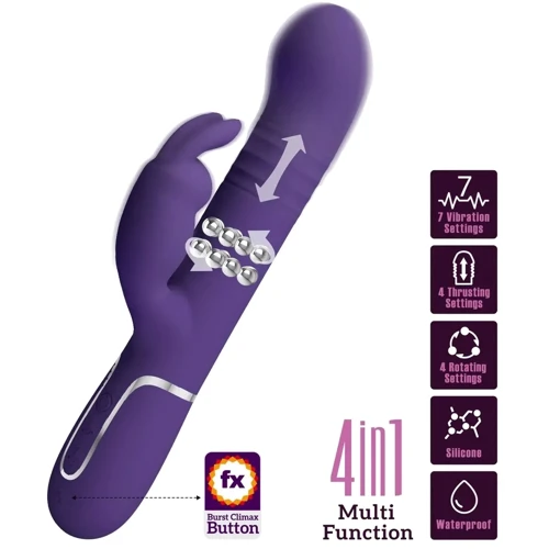 Вибратор с ротацией и толчками LYBAILE Pretty Love Coale Dark Purple (BW-500013-2)