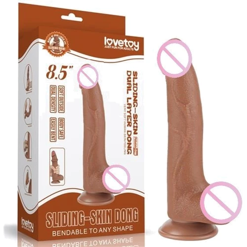 Фаллоимитатор LoveToy Sliding-Skin Dual Layer Dong 8.5" Brown