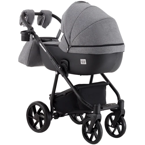Коляска 2 в 1 Adamex Hybryd Plus BR240 графит - черная кожа (выдавленная точка) (623684): Возможность установки люльки есть