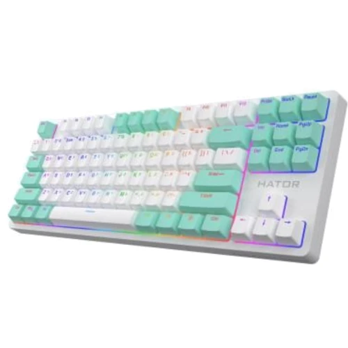 Клавиатура HATOR Rockfall 2 Mecha Signature Edition White/White/Mint (HTK-521-WWM): Подключение проводное