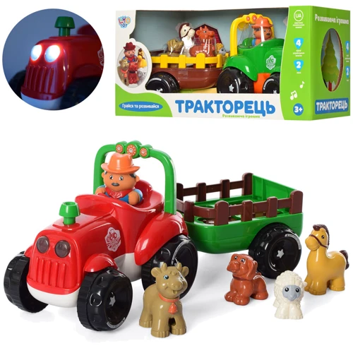 Трактор LimoToy з причепом, їде, 2 кольори, муз. укр. вірші, пісні, світло, бат. (M 5572 UA): Виробник LimoToy