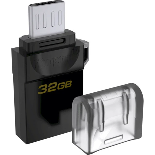 USB-флешка Kingston 32GB DataTraveler MicroDuo USB 3.2/microUSB Black/Silver (DTDUO3G2/32GB): Вес 1.7 г