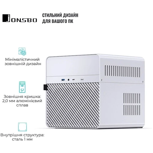 Корпус Jonsbo N2 White: Форм-фактор материнской платы Mini-ITX