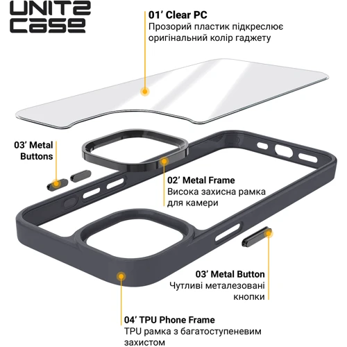 Чохол для iPhone ArmorStandart UNIT2 Case Black для iPhone 15 Plus (ARM69972): Тип чохла накладка на заднюю часть