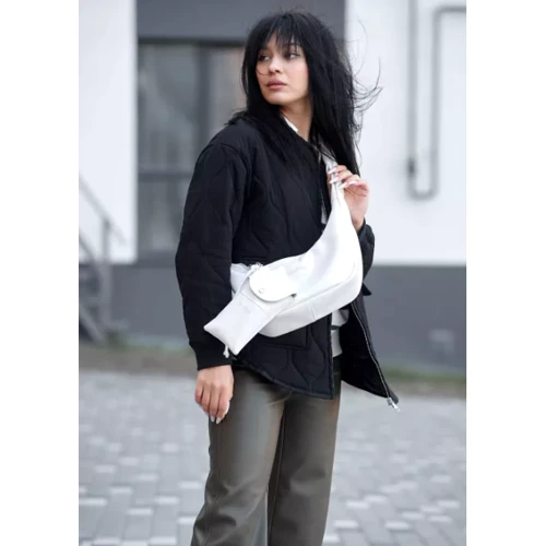 Жіноча сумка хобо Sambag HOBO S біла (53100008): Застібка Молния