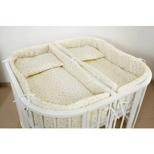 Постельный комплект для двойни 14 эл. Twins 4000-T-403-02, Сердечки, бежевый: Тип постельный комплект