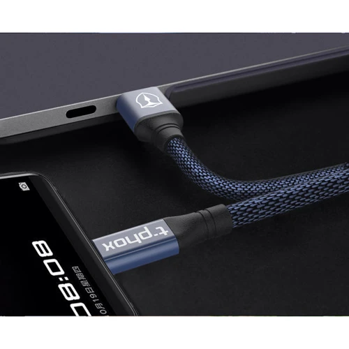 Кабель T-PHOX USB Cable to USB-C Speed 1.2m Blue (T-C810 Blue) фото 3