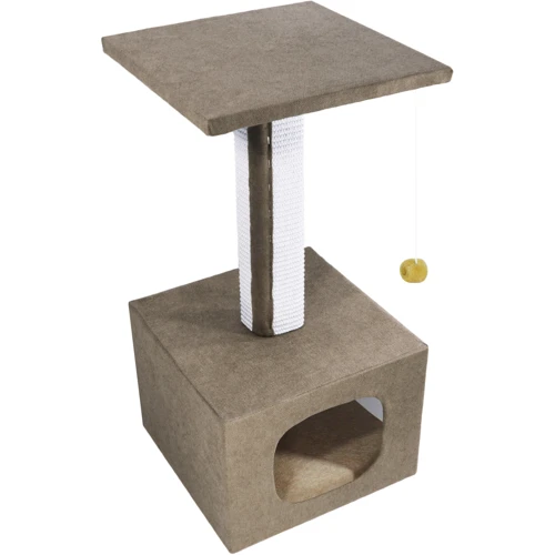 Когтеточка Lucky Pet домик Грот коричневая 33х33х67 см (555694)