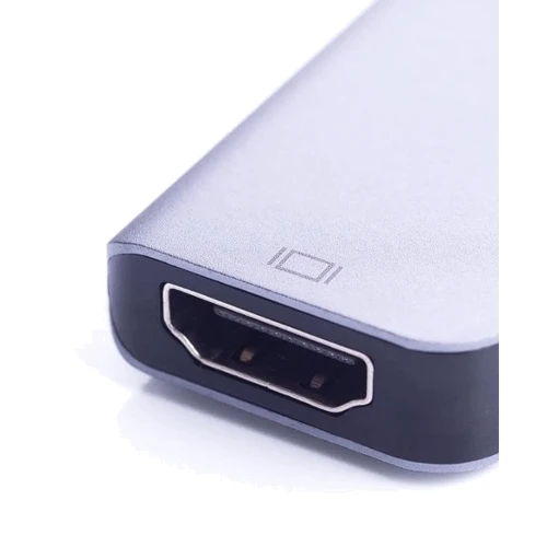 Адаптер Zamax Adapter USB-C to USB-C+HDMI+USB 3.0 Silver фото 4