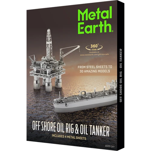 Металлический 3D конструктор Fascinations Набор моделей Нефтяная платформа и нефтетанкер, MMG105