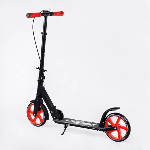 Двоколісний самокат Best Scooter WOLF Black and red (114193): Тип коліс литые