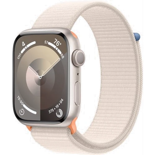 Apple Watch Series 9 45mm GPS Starlight Aluminum Case with Starlight Sport Loop (MR983) 