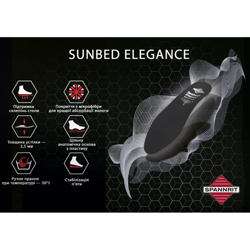 Стелька ультратонкая Sunbed Elegance Black для закрытой обуви размер 36 (600) фото 6