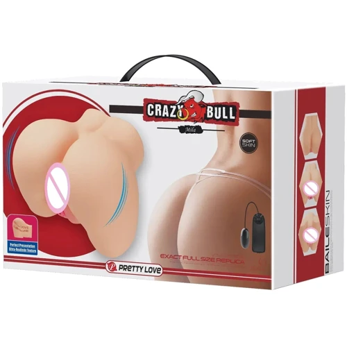Мастурбатор вагина-анус с вибрацией LYBAILE Crazy Bull Mila soft skin (BM-009243Z)