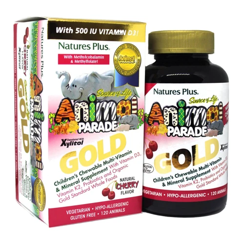 Natures Plus Animal Parade Gold 120 chewables Мультивитамины для детей, вкус вишни