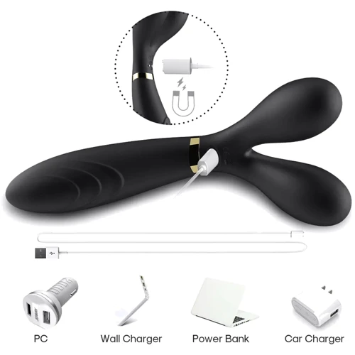 Двусторонний вибростимулятор BOSS Dual-head Massager Y-Wand Black (BS5200026)