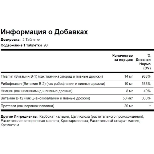 Piping Rock B Complex Plus Vitamin B-12 180 tablets Комплекс витаминов группы B и витамин B-12: Тип Витамин B