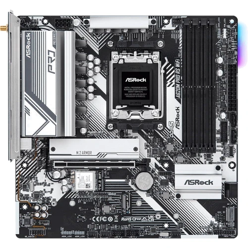 ASRock A620M PRO RS WIFI: Разъемы на плате PCI Express x1, SATA 3.0, M.2