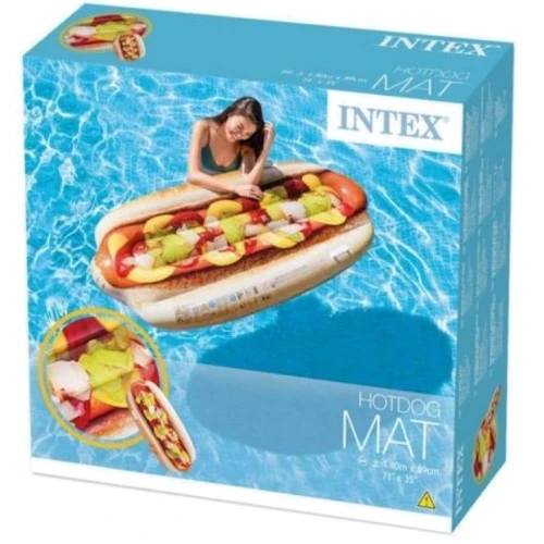 Пляжний надувний матрац - пліт Intex 58771 Хот - Дог, 180 х 89 см