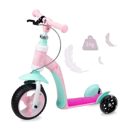 Самокат - беговел MoMi Elios 2 в 1 (pink): Материал колес полиуретан