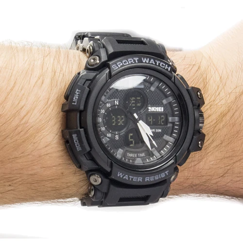 Наручний годинник Skmei 1343 Black: Механізм кварцовий