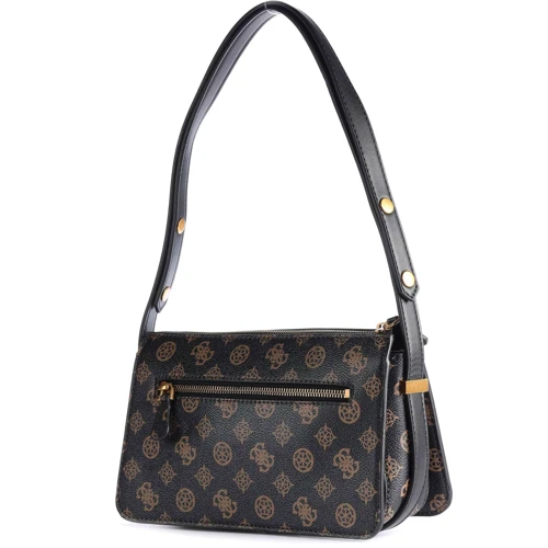 Женская сумка через плечо Guess Hensely Logo Top Zip Shldr Bag темно-коричневая (HWPB8378180-MCM): Тип ручки Плечевой ремень, Длинная ручка