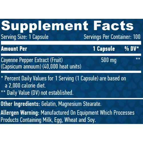 Haya Labs Cayenne Pepper Extract 40000 H.U. Экстракт Кайенского Перца 100 капсул: Форма выпуска Капсулы