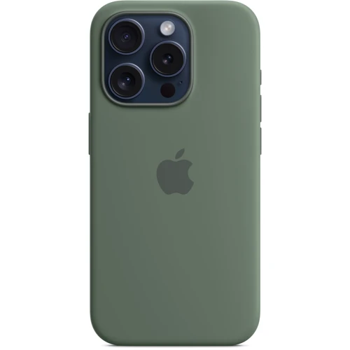 Чехол для iPhone Apple iPhone 15 Pro Silicone Case with MagSafe - Cypress (MT1J3ZM/A): Цвет зеленый