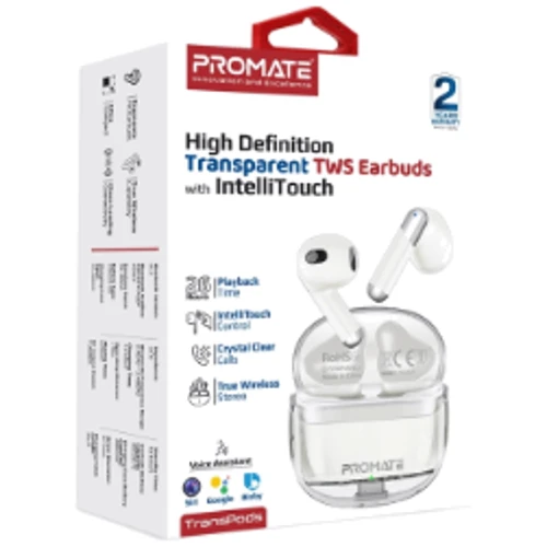 Навушники Promate TransPods White (transpods.white): Тип конструкції вкладыши