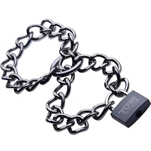 Tom of Finland Locking Chain Cuffs - металлические манжеты
