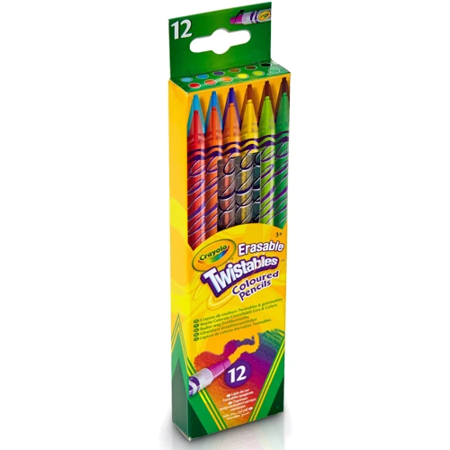 Викручуються кольорові олівці з гумкою (12 шт), Crayola