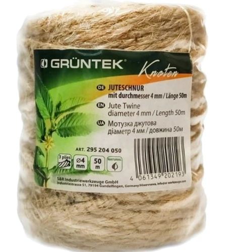 Шпагат Gruntek джутовый 4мм х 50м: Тип Шпагат
