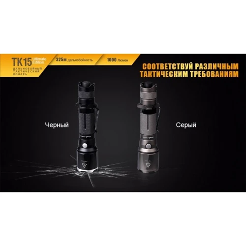 Ліхтар Fenix TK15UE2016bk: Дальність підсвічування, м 325
