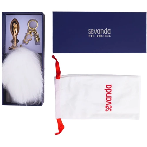 Анальна пробка Кролячий хвіст LOCKINK SEVANDA White Bunny-Tail Anal Rose-shape Plug