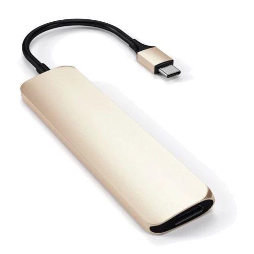 Адаптер Satechi Adapter USB-C to micro SD+SD+2xUSB3.0+USB-C Gold (ST-SCMA2G): Интерфейс подключения USB-C