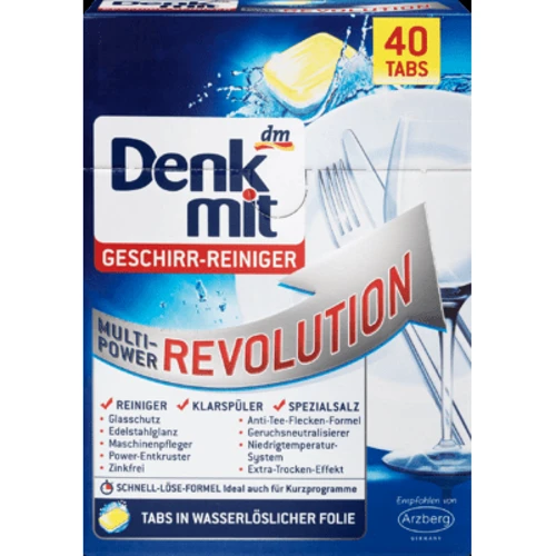 Таблетки Denkmit Geschirr-Reiniger Revolution для посудомоечной машины 40 tabs (4058172180415)