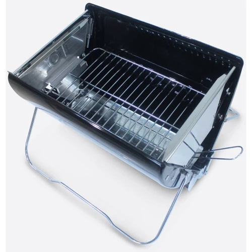 Портативний вугільний гриль I-GRILL O-GRILL чорний: Особливості Плоский, Ручки для переноски, Регулировка высоты решетки