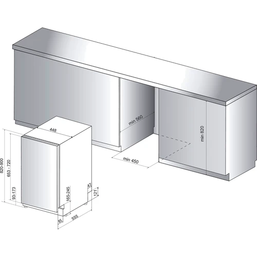 Вбудовувана посудомийна машина Hotpoint-Ariston HSI C3M19 C: Колір сірий