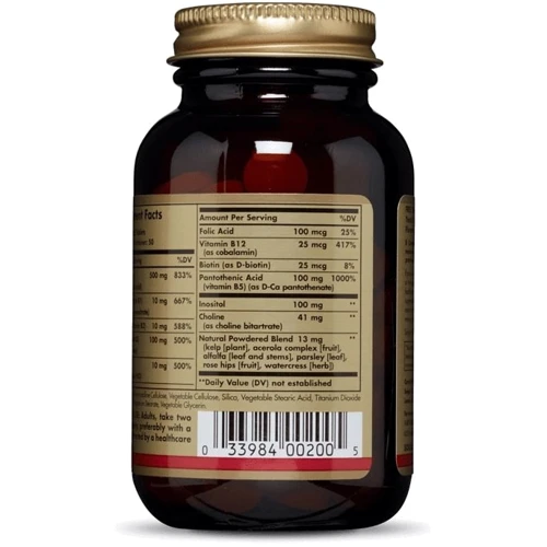 Solgar B-Complex with Vitamin C Stress Formula Солгар Вітаміни групи В + С Стрес формула 100 таблеток: Стать унісекс