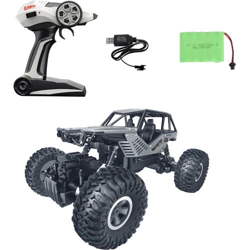 Автомобиль OFF-ROAD CRAWLER на р/у – Tiger (матовый серый, аккум. 4,8V, металл. корпус, 1:18) (SL-111RHMGR)