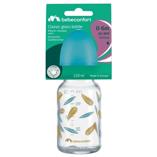 Бутылочка для кормления Bebe Confort Little Buddies стеклянная с силиконовой пустышкой 120 ml (3102202050)