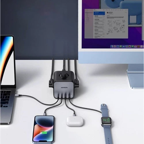 Зарядное устройство Ugreen Wall Charger 2хUSB-C+2xUSB CD268 65W DigiNest Cube Black (60113): Кабель в комплекте отсутствует