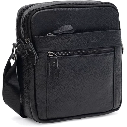 Чоловіча сумка через плече чорна Keizer (K12333-black)