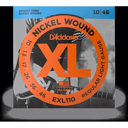 Струна для гитар Струны для электрогитар D'ADDARIO EXL110 XL NICKEL WOUND REGULAR LIGHT (10-46)