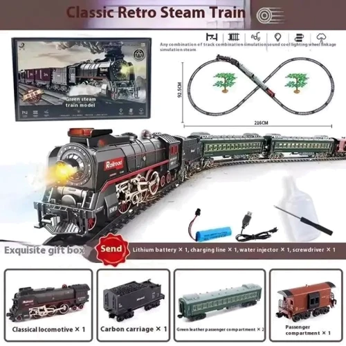 Залізниця: 5 вагонів завдовжки 104 см, звук, підсвічування, парогенерація (605 B)