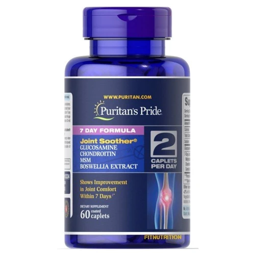 Puritan's Pride 7 Day Formula Joint Soother Glucosamine, Chondroitin, MSM And Boswellia Хондропротектор 60 таблеток